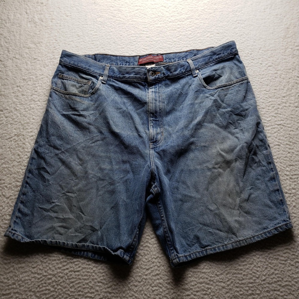 Roundtree & Yorke Shorts Mens 46 Blue Denim Relaxed Bermuda 11 Inseam